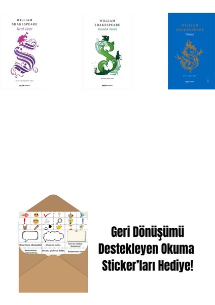 Kral Lear + Venedik Taciri + Bir Yazdönümü Gecesi Rüyası (Ciltli) + Okuma Sticker'ları