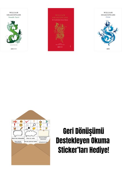 Venedik Taciri + Bir Yazdönümü Gecesi Rüyası (Ciltli) + Fırtına + Okuma Sticker'ları
