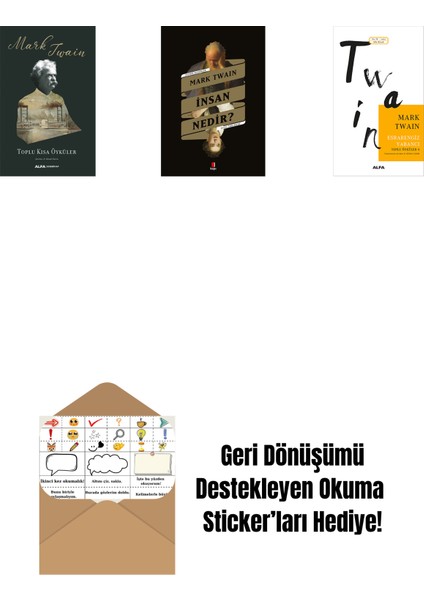 Toplu Kısa Öyküler + Insan Nedir? + Esrarengiz Yabancı + Okuma Sticker'ları