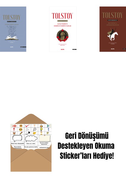 Tolstoy Bütün Eserleri 17 (Ciltli) + Tolstoy Bütün Eserleri 15 + Tolstoy Bütün Eserleri 14 (Ciltli) + Okuma Sticker'ları