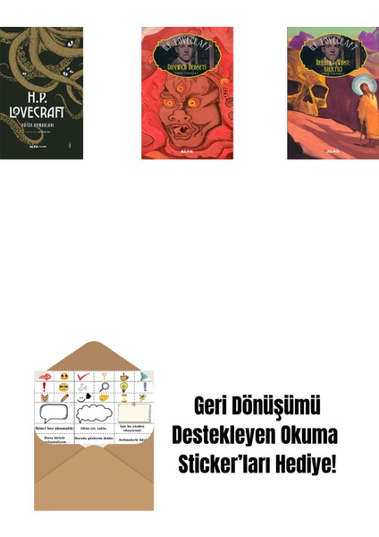 H.p. Lovecraft - Bütün Romanları (Ciltli) + Dunwich Dehşeti + Herbert West: Diriltici + Okuma Sticker'ları