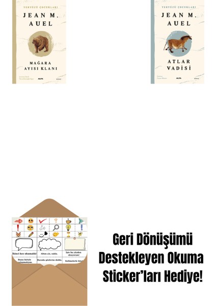 Yeryüzü Çocukları 1 - Mağara Ayısı Klanı + Yeryüzü Çocukları 2 - Atlar Vadisi + Okuma Sticker'ları