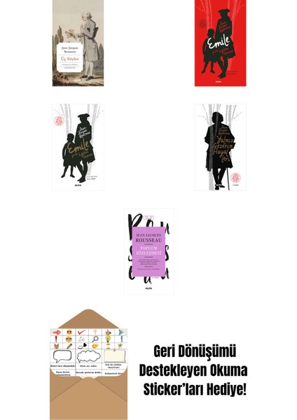 Jean Jacques Rousseau 5 Kitap Set + Okuma Sticker'ları