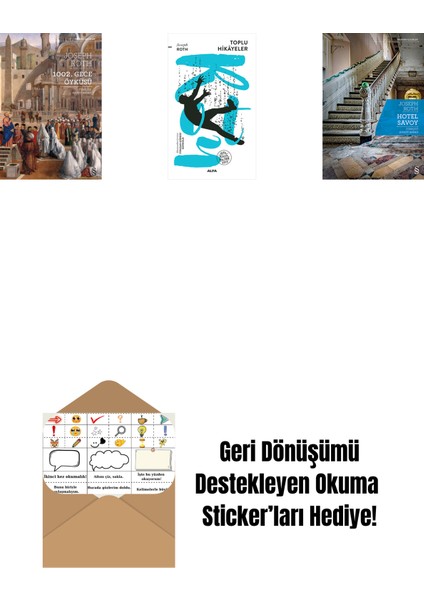 1002. Gece Öyküsü + Toplu Hikayeler + Hotel Savoy + Okuma Sticker'ları