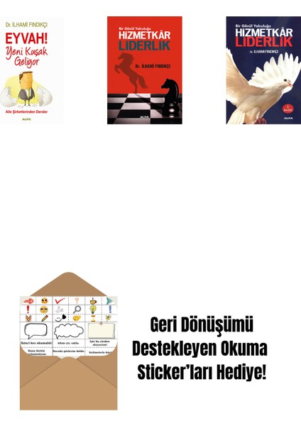 Eyvah! Yeni Kuşak Geliyor + Hizmetkar Liderlik (Cep Boy) + Hizmetkâr Liderlik + Okuma Sticker'ları