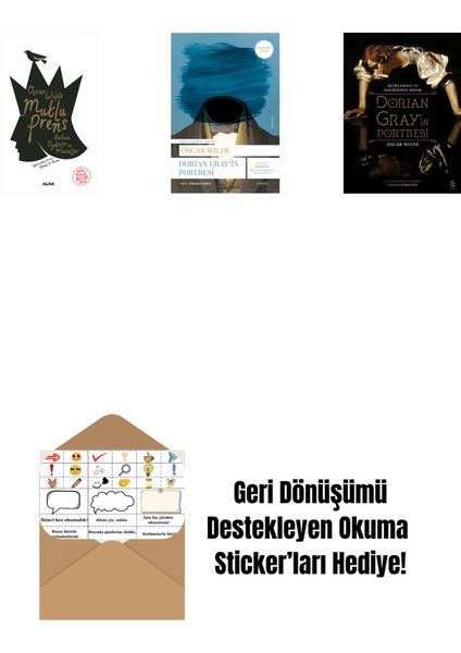 Mutlu Prens + Dorian Gray'in Portresi + Dorian Gray'in Portresi (Ciltli) + Okuma Sticker'ları