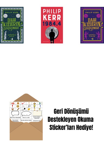Dahi Ikizlerin Serüvenleri - Ormanın Gözü + 1984.4 + Dahi Ikizlerin Serüvenleri - Savaşçı Cinler + Okuma Sticker'ları