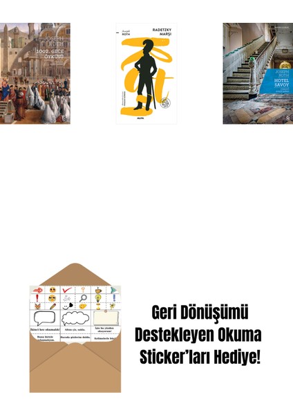 1002. Gece Öyküsü + Radetzky Marşı + Hotel Savoy + Okuma Sticker'ları