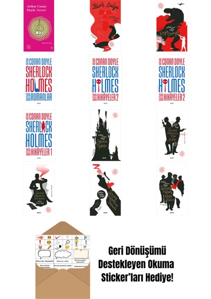 Sir Arthur Conan Doyle 12 Kitap Set + Okuma Sticker'ları