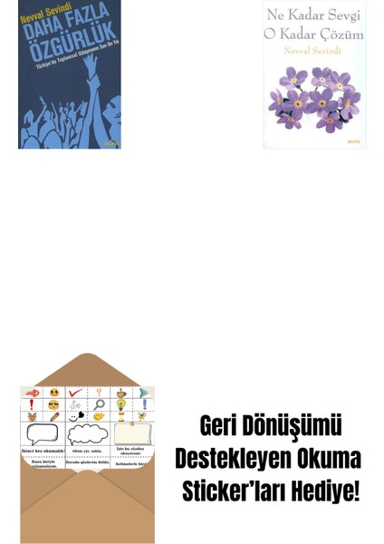 Daha Fazla Özgürlük + Ne Kadar Sevgi O Kadar Çözüm + Okuma Sticker'ları