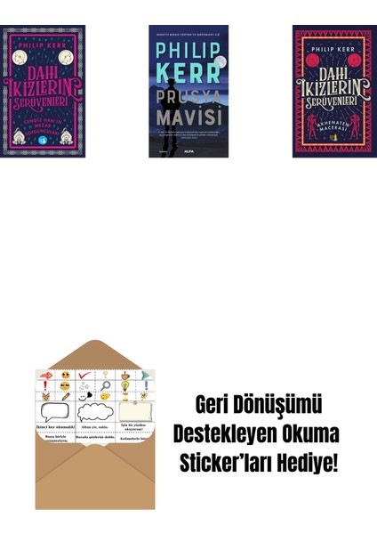 Dahi Ikizlerin Serüvenleri - Cengiz Han’ın Mezar Soyguncuları + Prusya Mavisi + Dahi Ikizlerin Serüvenleri - Akhenaten Macerası + Okuma Sticker'ları