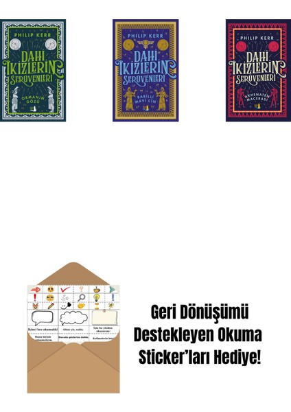 Dahi Ikizlerin Serüvenleri - Ormanın Gözü + Dahi Ikizlerin Serüvenleri - Babilli Mavi Cin + Dahi Ikizlerin Serüvenleri - Akhenaten Macerası + Okuma Sticker'ları
