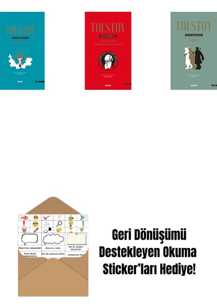 Tolstoy Bütün Eserleri 18 (Ciltli) + Tolstoy Bütün Eserleri 15 (Ciltli) + Tolstoy Bütün Eserleri 13 (Ciltli) + Okuma Sticker'ları