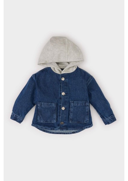 Erkek Bebek Kapüşonlu Cepli Düğmeli Jean Ceket E0285A525SP fiyatları