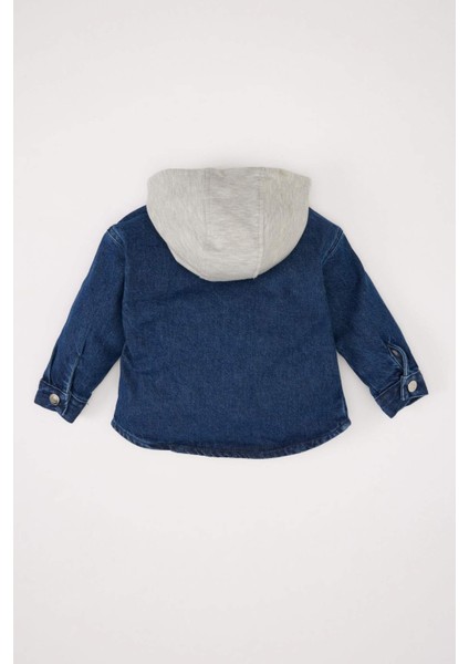 Erkek Bebek Kapüşonlu Cepli Düğmeli Jean Ceket E0285A525SP indirimleri