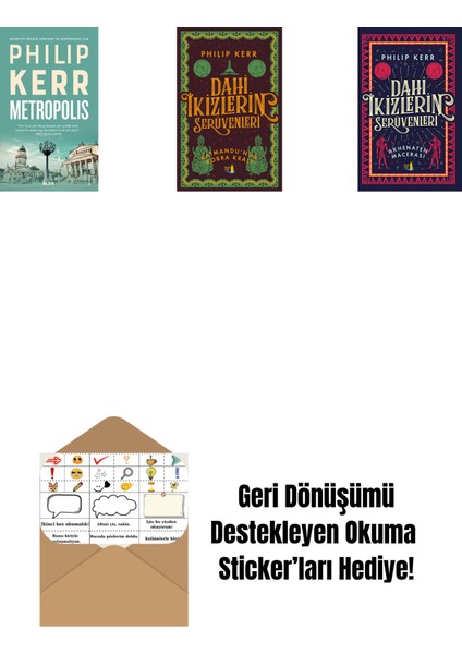 Metropolis + Dahi Ikizlerin Serüvenleri - Katmandu'nun Kobra Kralı + Dahi Ikizlerin Serüvenleri - Akhenaten Macerası + Okuma Sticker'ları