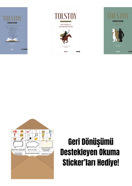 Tolstoy Bütün Eserleri 17 (Ciltli) + Tolstoy Bütün Eserleri 14 + Tolstoy Bütün Eserleri 13 (Ciltli) + Okuma Sticker'ları