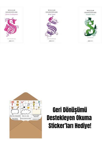 Şirret Evcilleşmesi + Kral Lear + Fırtına (Ciltli) + Okuma Sticker'ları