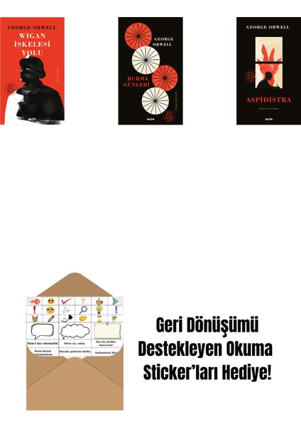 Wigan Iskelesi Yolu + Burma Günleri + Aspidistra (Ciltli) + Okuma Sticker'ları