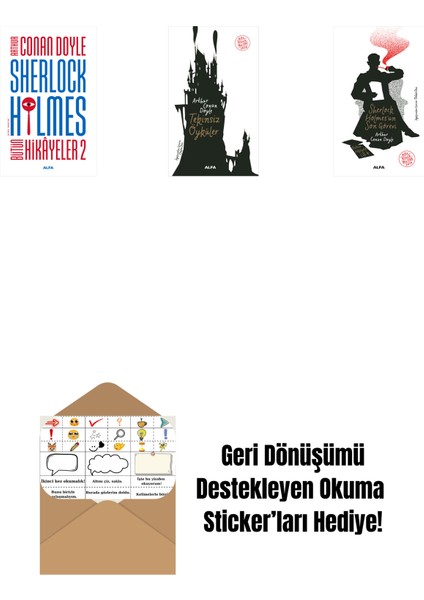 Sherlock Holmes - Bütün Hikayeler 2 (Ciltli) + Tekinsiz Öyküler + Sherlock Holmes'un Son Görevi + Okuma Sticker'ları
