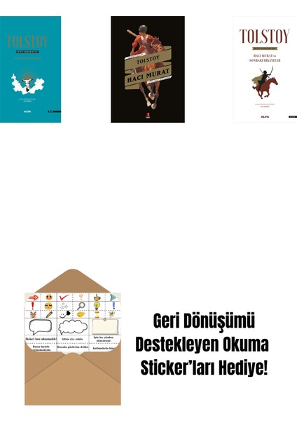 Tolstoy Bütün Eserleri 18 (Ciltli) + Hacı Murat + Tolstoy Bütün Eserleri 14 + Okuma Sticker'ları