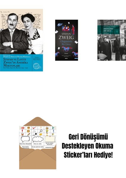 Stefan ve Lotte Zweig’ın Amerika Mektupları + Olağanüstü Bir Gece + Masalımsı Bir Gece + Okuma Sticker'ları