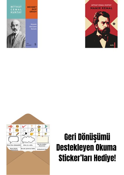 Mehmet Âkif Ersoy - Hayatı Seciyesi Sanatı + Namık Kemal (Ciltli) + Okuma Sticker'ları