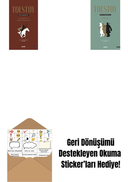 Tolstoy Bütün Eserleri 14 (Ciltli) + Tolstoy Bütün Eserleri 13 (Ciltli) + Okuma Sticker'ları