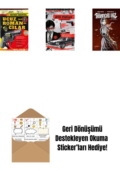 Ucuz Romancılar + Afili Hafiye + Tabancalı Kız + Okuma Sticker'ları