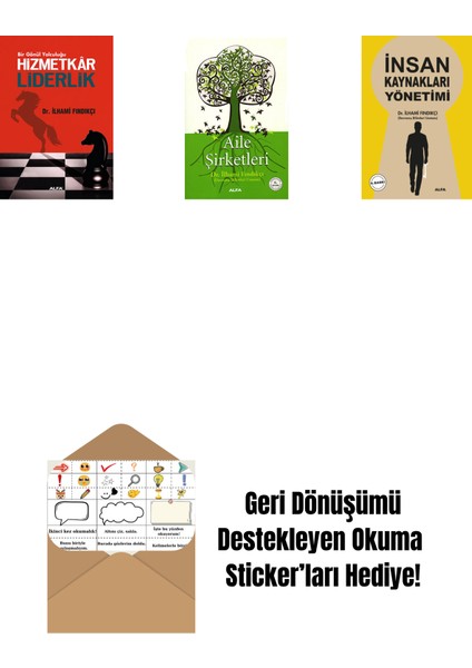 Hizmetkar Liderlik (Cep Boy) + Aile Şirketleri + Insan Kaynakları Yönetimi + Okuma Sticker'ları