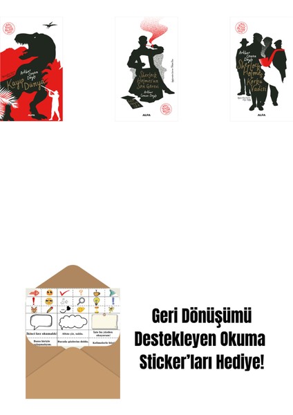 Kayıp Dünya + Sherlock Holmes'un Son Görevi + Sherlock Holmes - Korku Vadisi + Okuma Sticker'ları