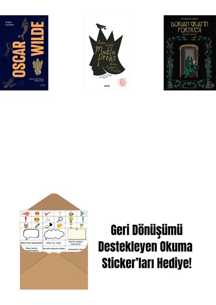 Oscar Wilde - Toplu Öyküler + Mutlu Prens + Dorian Gray'in Portresi + Okuma Sticker'ları