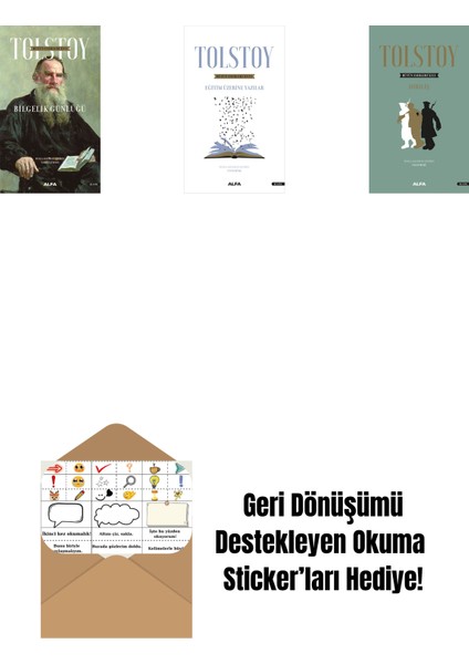 Tolstoy Bütün Eserleri 16 + Tolstoy Bütün Eserleri 17 + Tolstoy Bütün Eserleri 13 (Ciltli) + Okuma Sticker'ları