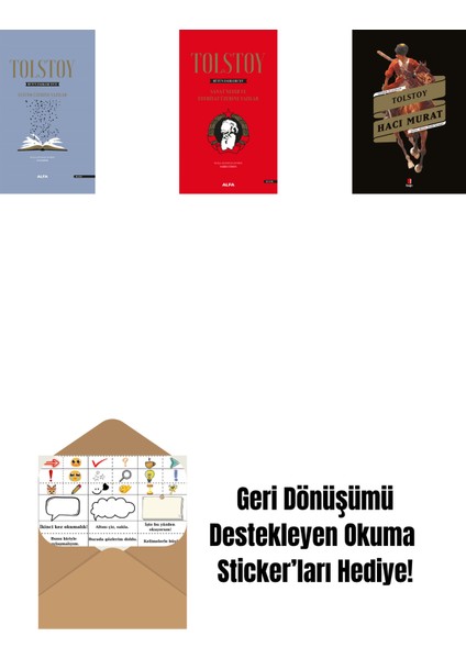 Tolstoy Bütün Eserleri 17 (Ciltli) + Tolstoy Bütün Eserleri 15 (Ciltli) + Hacı Murat + Okuma Sticker'ları
