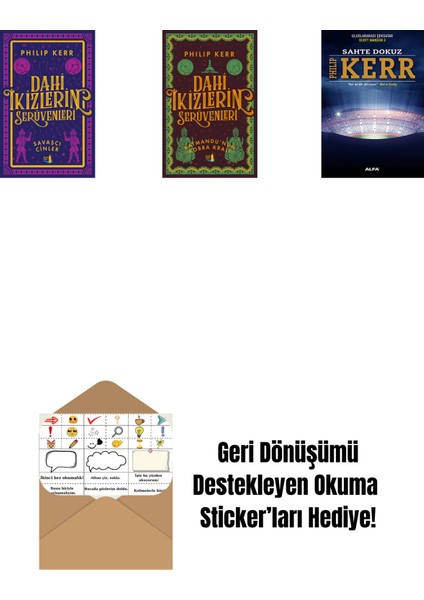 Dahi Ikizlerin Serüvenleri - Savaşçı Cinler + Dahi Ikizlerin Serüvenleri - Katmandu'nun Kobra Kralı + Sahte Dokuz + Okuma Sticker'ları