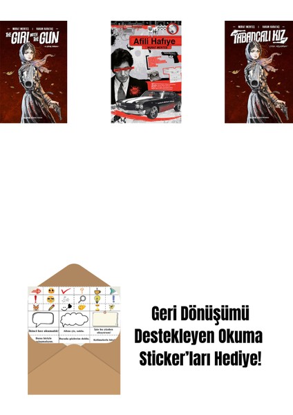 The Girl With The Gun + Afili Hafiye + Tabancalı Kız (Ciltli) + Okuma Sticker'ları