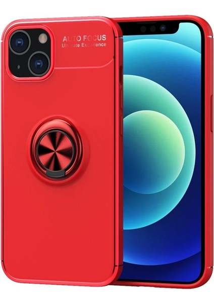 Newface iPhone 13 Kılıf Range Yüzüklü Silikon - Kırmızı