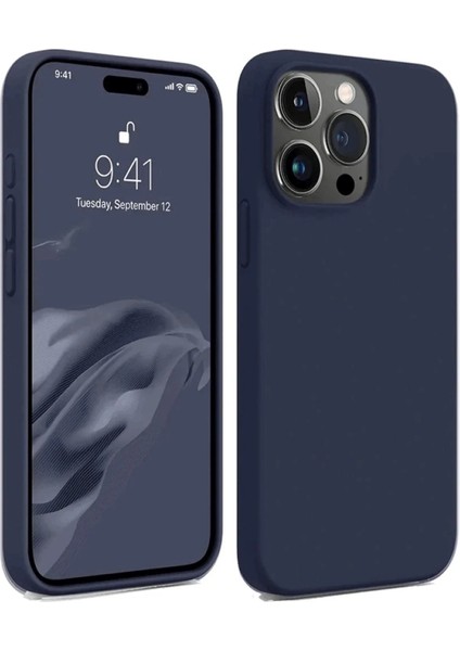 Newface iPhone 15 Pro Max Kılıf First Silikon - Lacivert