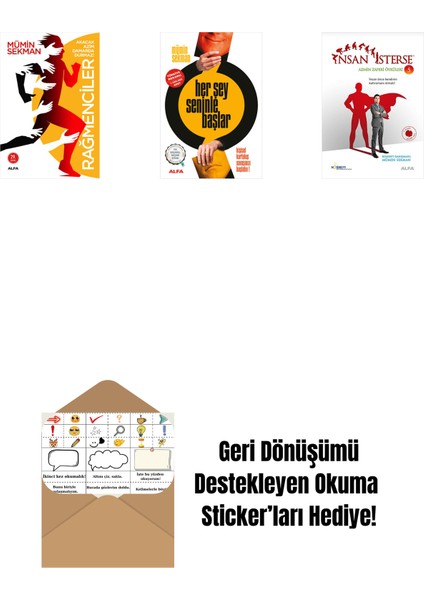 Rağmenciler - Akacak Azim Damarda Durmaz! + Her Şey Seninle Başlar + Insan Isterse - Azmin Zaferi Öyküleri 5 + Okuma Sticker'ları