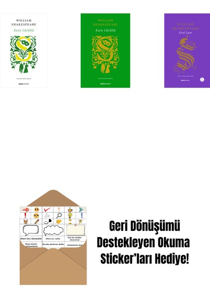 Kuru Gürültü + Kuru Gürültü (Ciltli) + Kral Lear + Okuma Sticker'ları