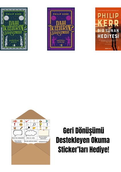 Dahi Ikizlerin Serüvenleri - Ormanın Gözü + Dahi Ikizlerin Serüvenleri - Savaşçı Cinler + Bir Yunan Hediyesi + Okuma Sticker'ları