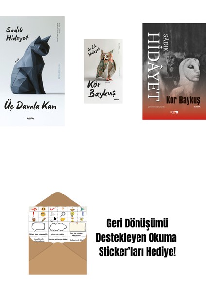 Üç Damla Kan + Kör Baykuş + Kör Baykuş + Okuma Sticker'ları