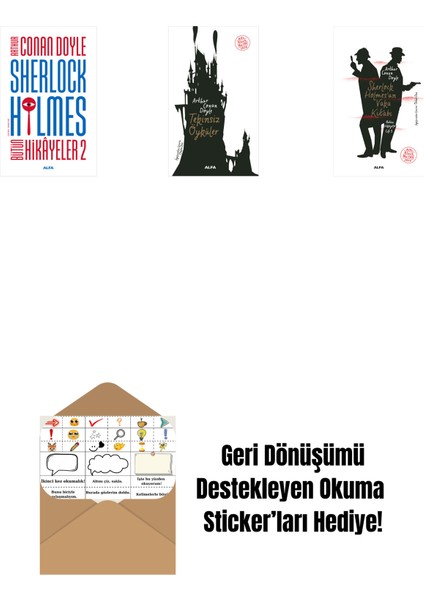 Sherlock Holmes - Bütün Hikayeler 2 + Tekinsiz Öyküler + Sherlock Holmes’un Vaka Kitabı + Okuma Sticker'ları