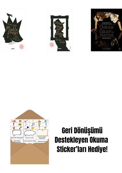 Mutlu Prens + Dorian Gray'in Portresi + Dorian Gray'in Portresi (Ciltli) + Okuma Sticker'ları