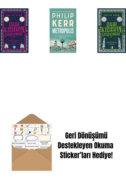 Dahi Ikizlerin Serüvenleri - Cengiz Han’ın Mezar Soyguncuları + Metropolis + Dahi Ikizlerin Serüvenleri - Ormanın Gözü + Okuma Sticker'ları
