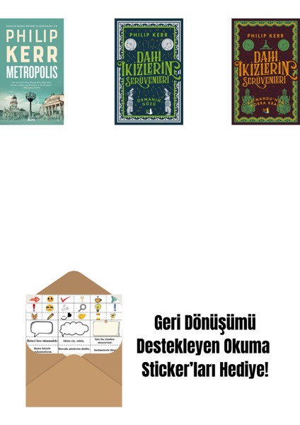 Metropolis + Dahi Ikizlerin Serüvenleri - Ormanın Gözü + Dahi Ikizlerin Serüvenleri - Katmandu'nun Kobra Kralı + Okuma Sticker'ları