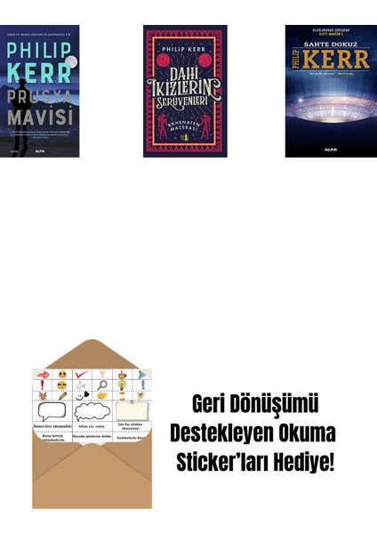 Prusya Mavisi + Dahi Ikizlerin Serüvenleri - Akhenaten Macerası + Sahte Dokuz + Okuma Sticker'ları