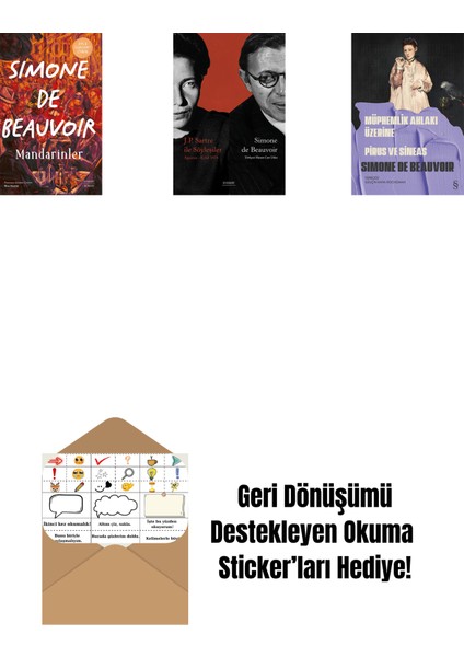 Mandarinler + J. P. Sartre Ile Söyleşiler + Konuk Kız + Okuma Sticker'ları