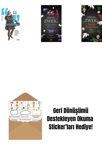 Montaigne + Olağanüstü Bir Gece + Amok Koşucusu + Okuma Sticker'ları