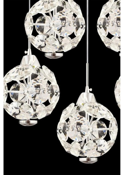 Istanbul Avize Dali 5'li Gümüş Kumandalı 3 Renk Ledli Modern LED Avize